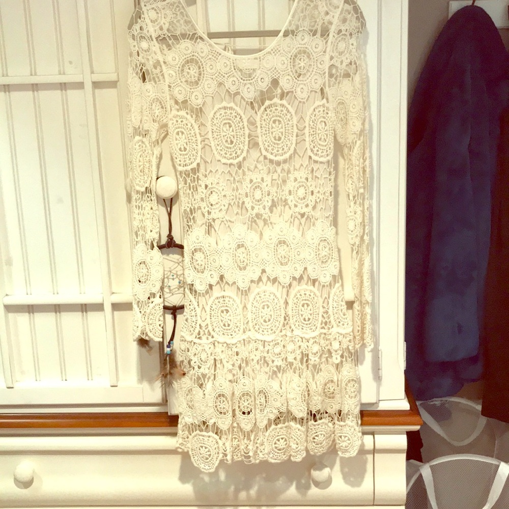 White crochet dress